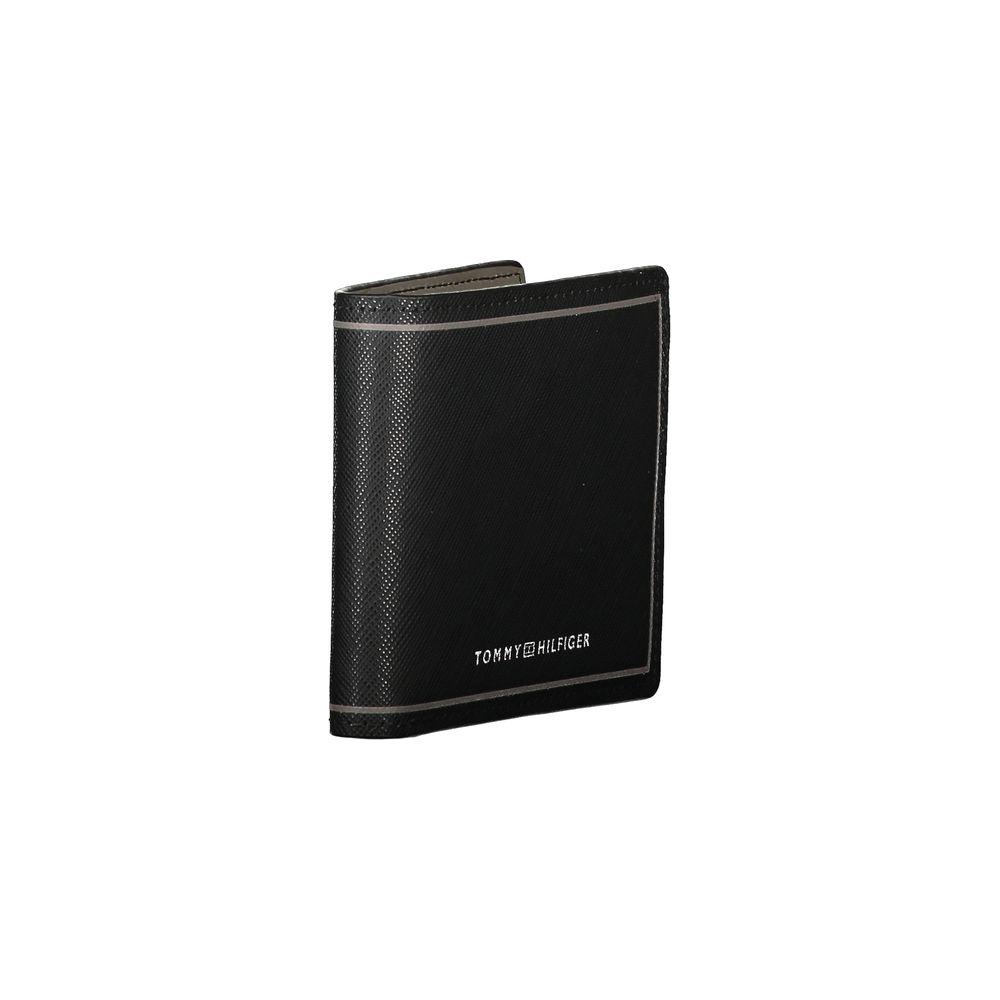 Tommy Hilfiger Black Leather Double Card Wallet Tommy Hilfiger Black