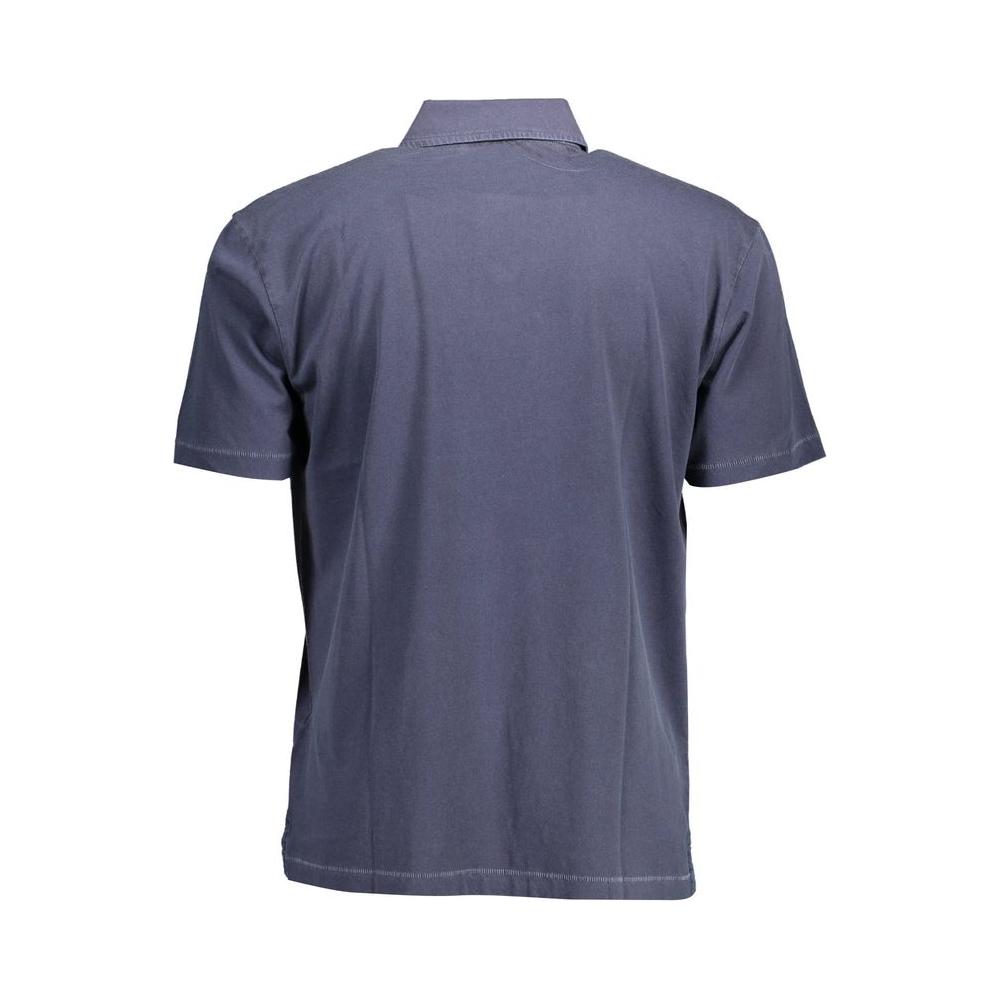 Gant Blue Cotton Men Polo Shirt Gant Dim Gray