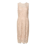 Dolce & Gabbana Beige Floral Lace Sleeveless Sheath Dress DR281296-36