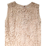 Dolce & Gabbana Beige Floral Lace Sleeveless Sheath Dress DR281296-36