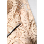 Dolce & Gabbana Beige Floral Lace Sleeveless Sheath Dress DR281296-36