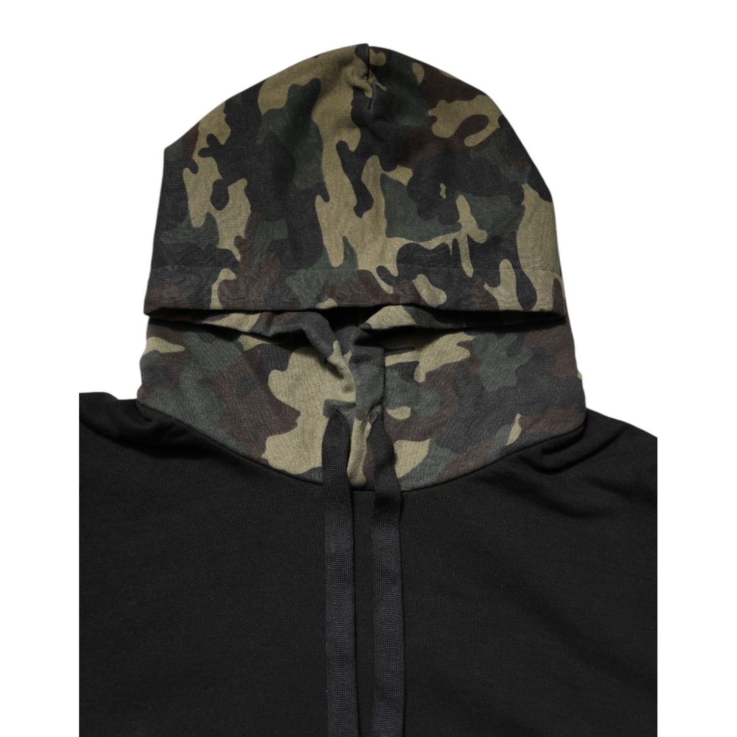 Dolce & Gabbana Black Camouflage Hooded Sweatshirt Sweater