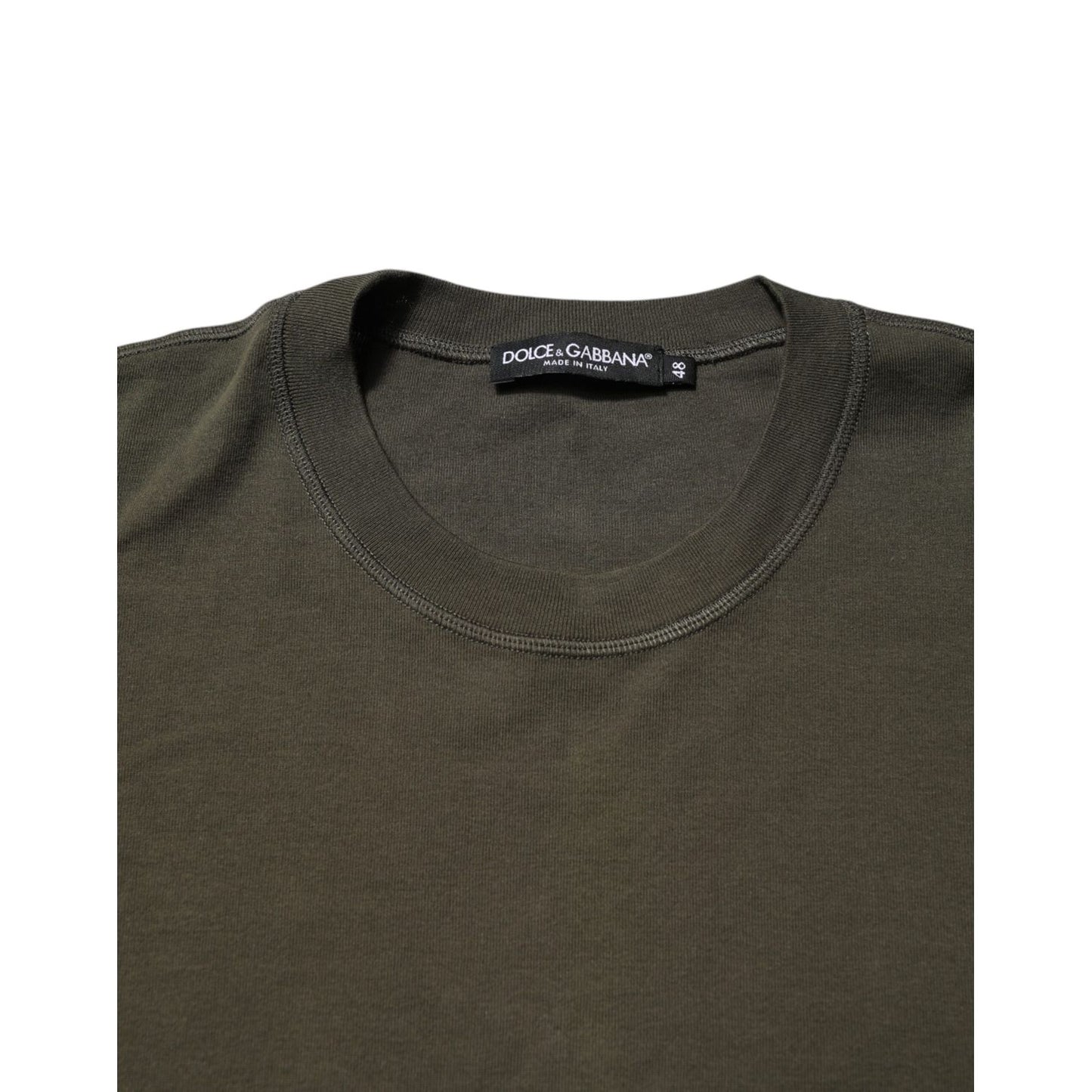 Dolce & Gabbana Dark Green Long Sleeves Crew Neck T-shirt