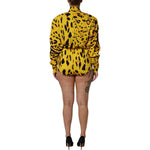 Dolce & Gabbana Yellow Leopard Long Sleeves Jumpsuit Dress TSH90441-36