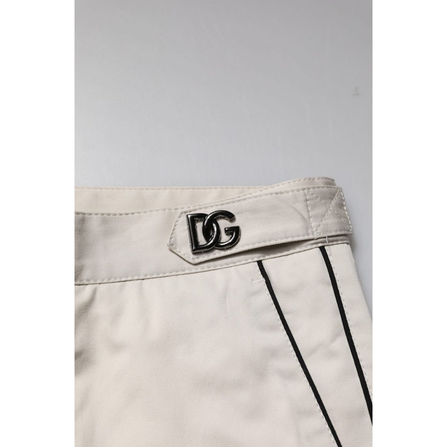 Dolce & Gabbana White Cotton Dress Slim Formal Pants PAN76459-52