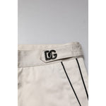 Dolce & Gabbana White Cotton Dress Slim Formal Pants PAN76459-52