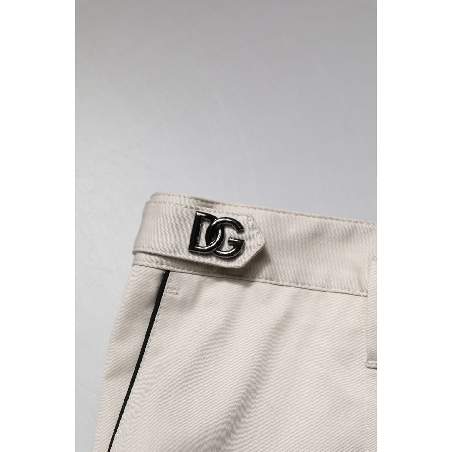 Dolce & Gabbana White Cotton Dress Slim Formal Pants PAN76459-52