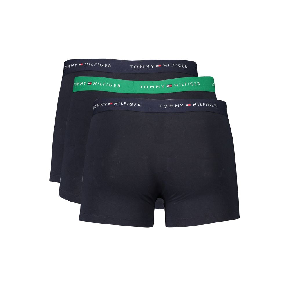 Tommy Hilfiger Blue Cotton Underwear boxer tri-pack with elastic waist and contrast details
