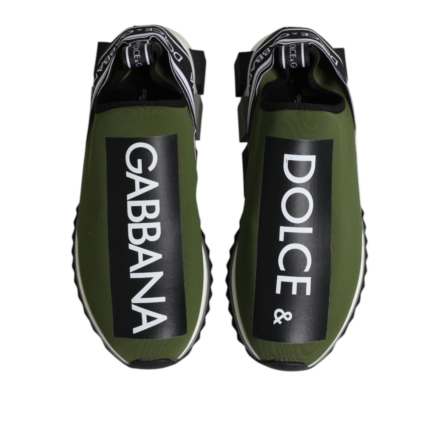 Dolce & Gabbana Green Black Slip On Sorrento Sneakers Shoes MV7300-39.5