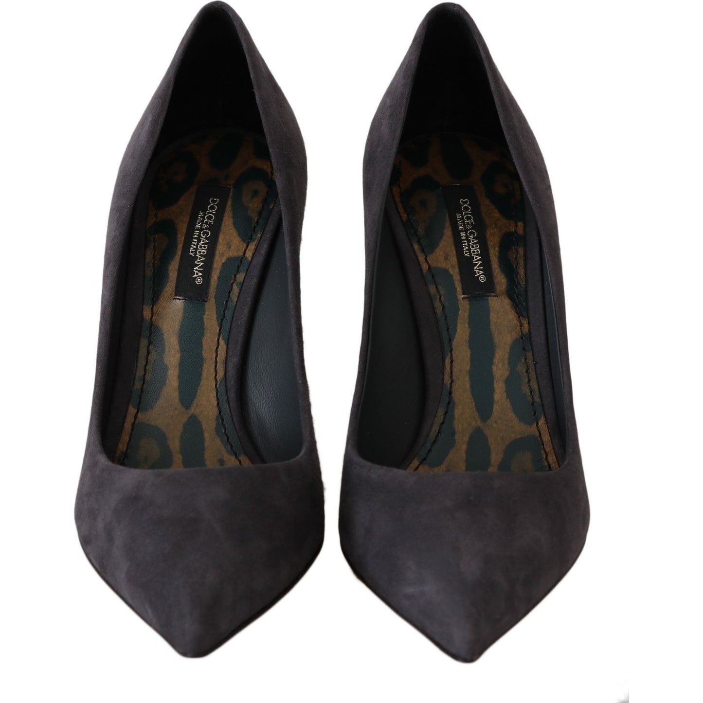 Dolce & Gabbana Elegant Gray Suede Stiletto Pumps Dolce & Gabbana Dark Slate Gray
