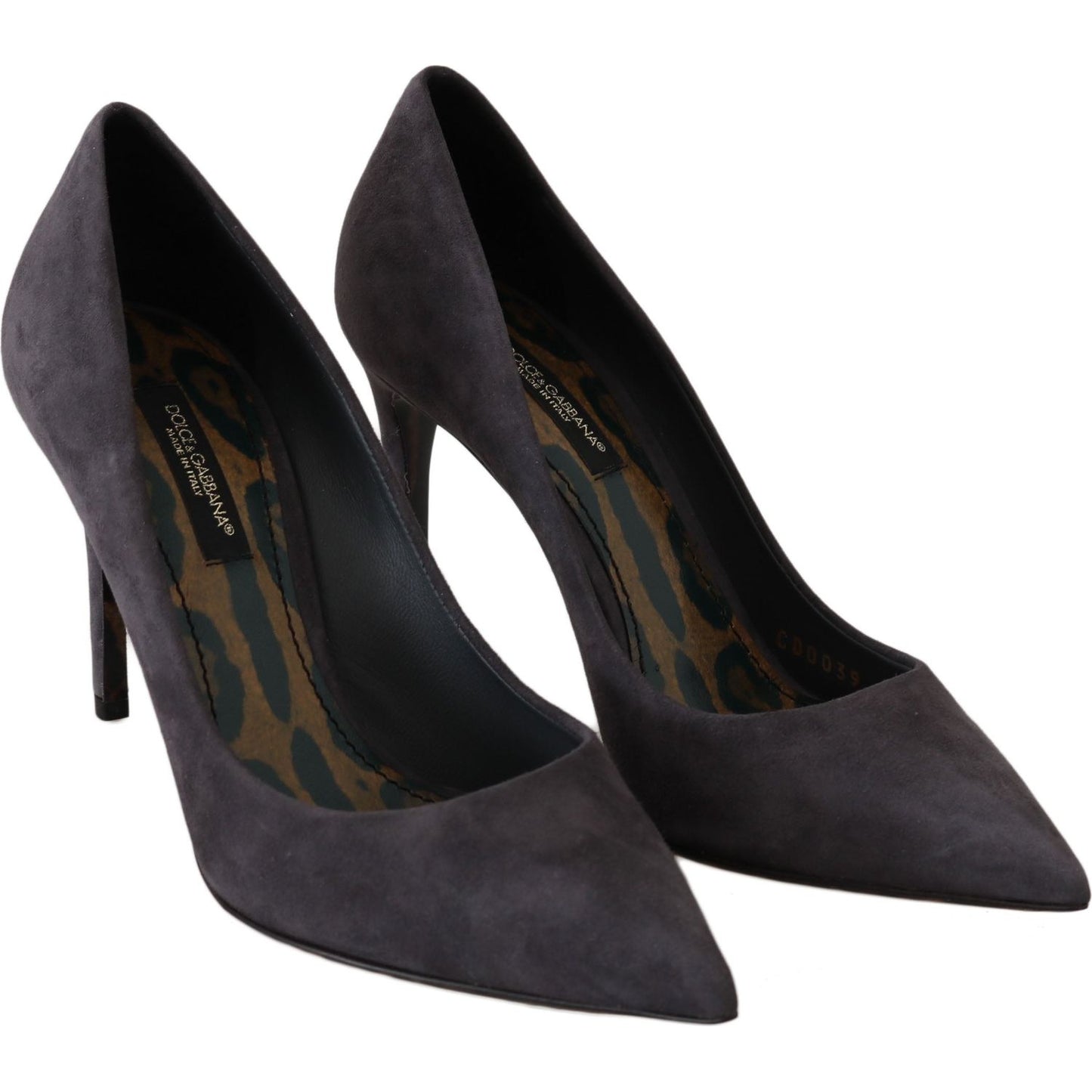 Dolce & Gabbana Elegant Gray Suede Stiletto Pumps Dolce & Gabbana Dark Slate Gray