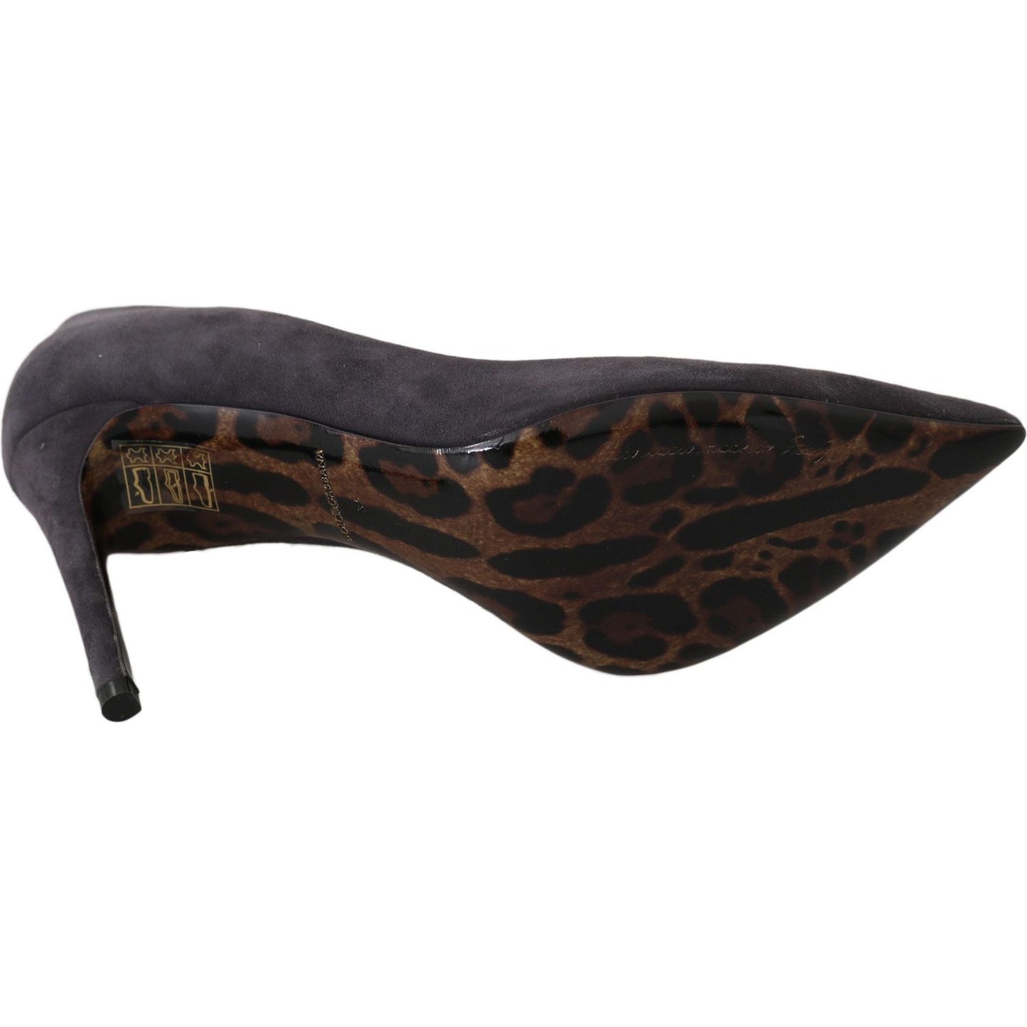 Dolce & Gabbana Elegant Gray Suede Stiletto Pumps Dolce & Gabbana Dark Slate Gray