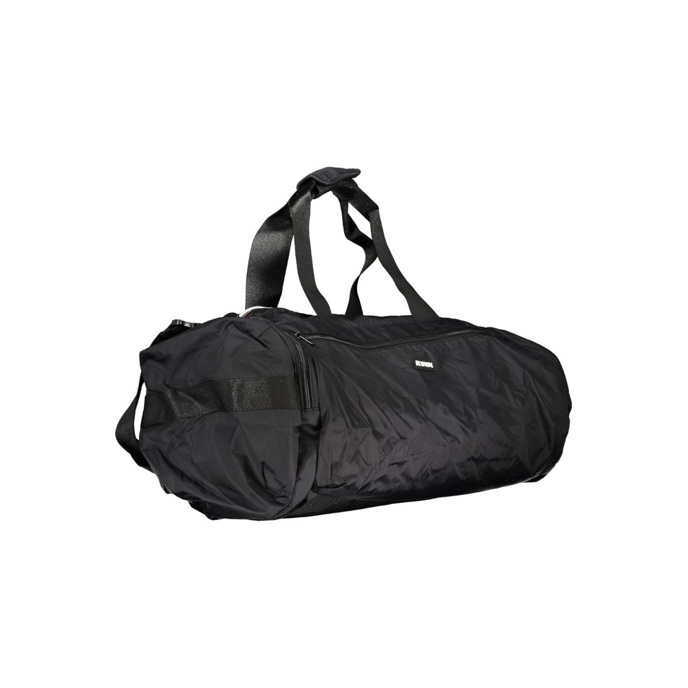 K-WAY Black Polyamide Luggage And Travel bag with shoulder handles, adjustable strap, and multiple pockets. Perfect for travel.