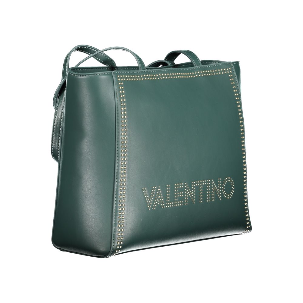 Mario Valentino Green Polyethylene Handbag with 2 handles, zip closure, and logo detailing.