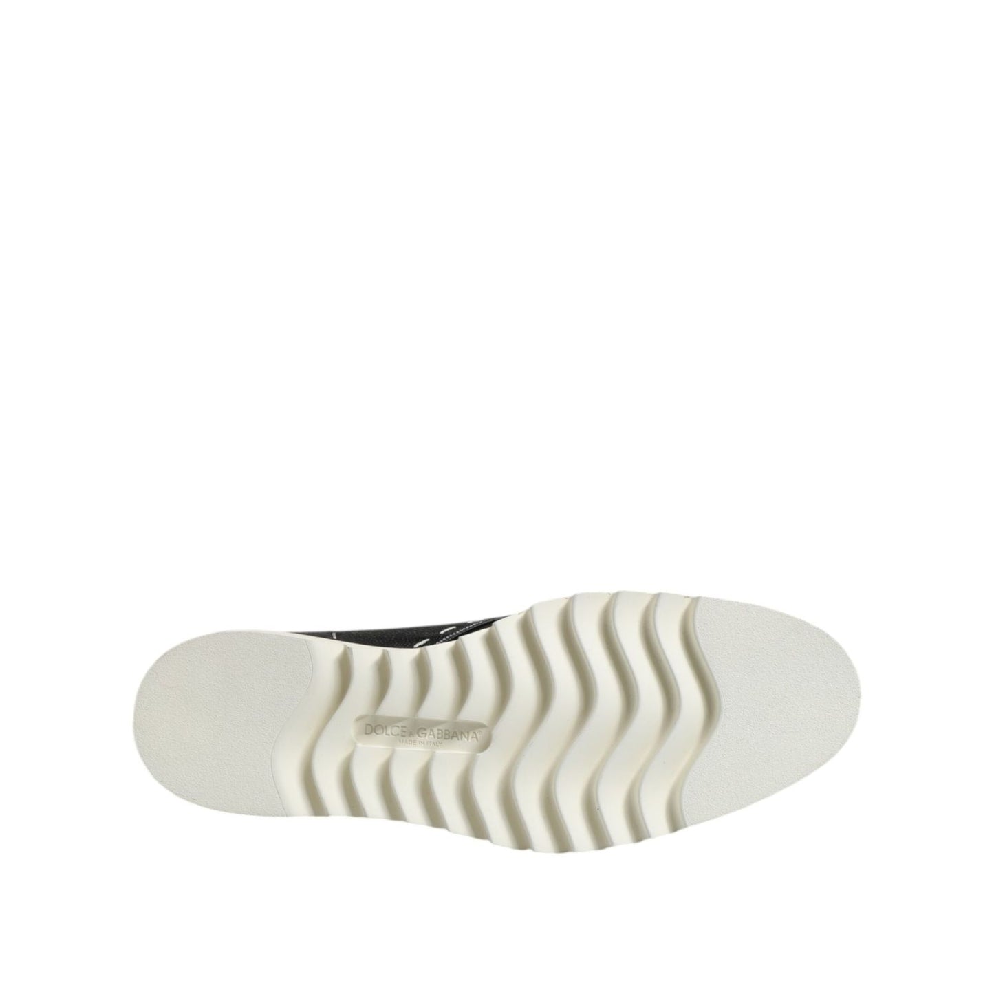 Dolce & Gabbana Black White Leather Ankle Boots Shoes