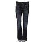 Acht Blue Washed Cotton Mid Waist Flared Denim Jeans PAN71838-30