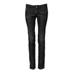 Dsquared² Black Cotton Low Waist Skinny Denim Jeans PAN74488-38