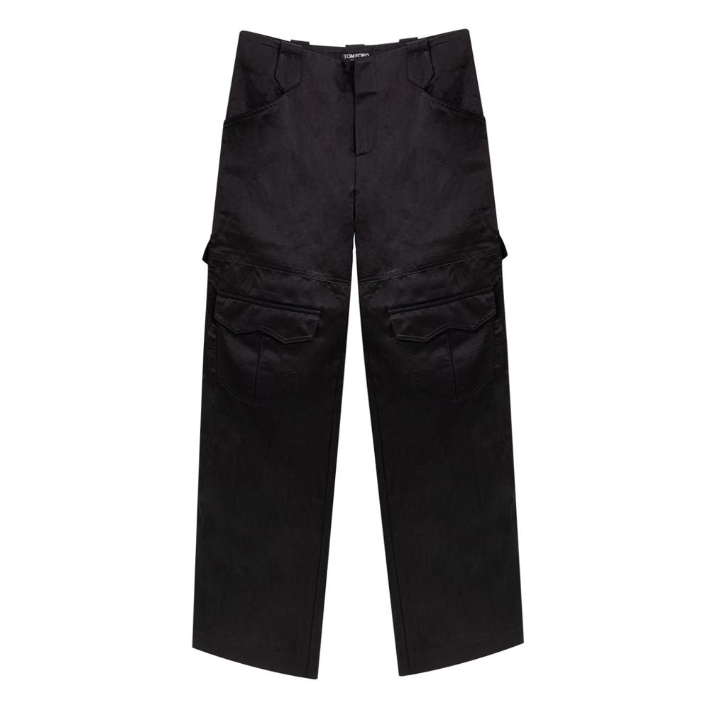 Tom Ford Black Viscose Cargo Pant TO-9309676-IT38|XS