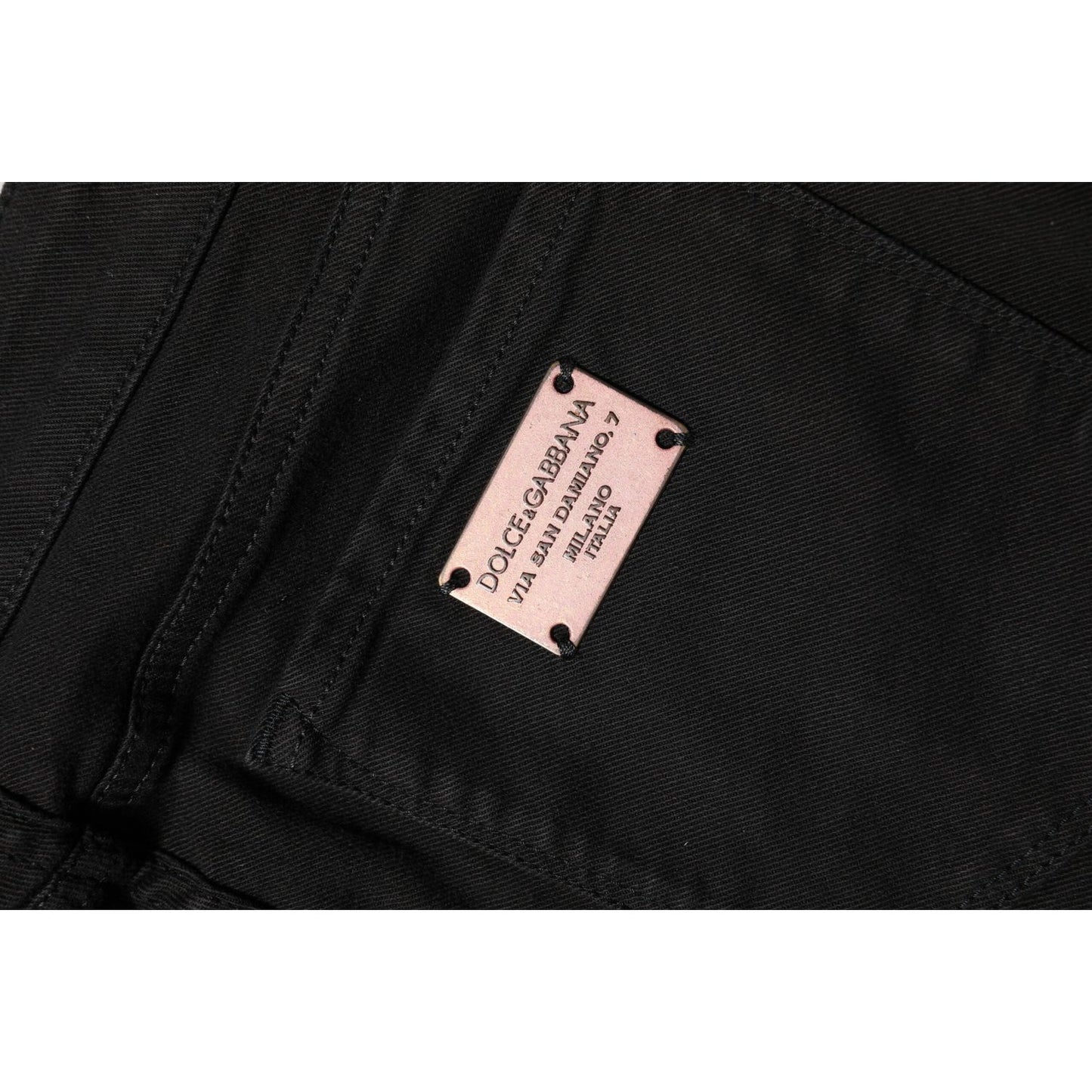 Dolce & Gabbana Black Cotton Skinny Mid Waist Denim Jeans PAN75945-38