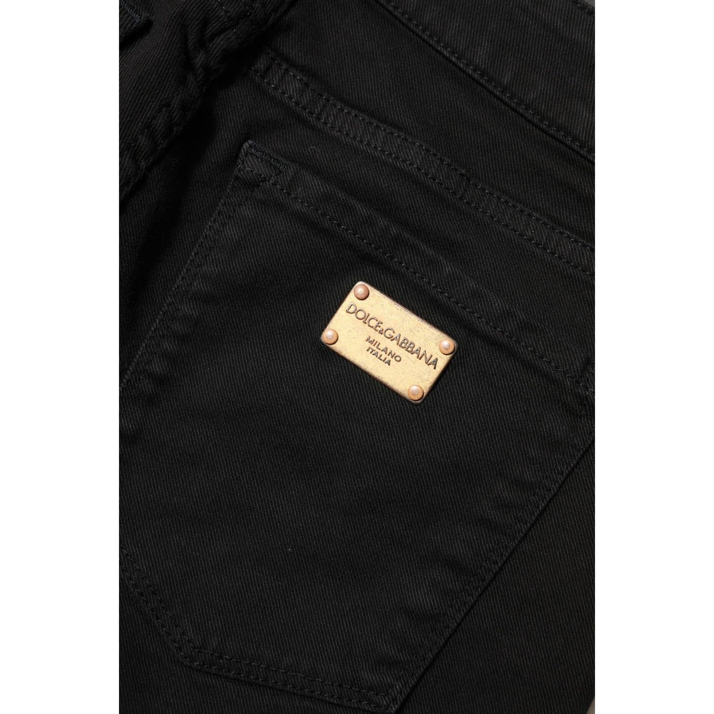 Dolce & Gabbana Black Cotton Skinny Mid Waist Denim Jeans PAN75952-38