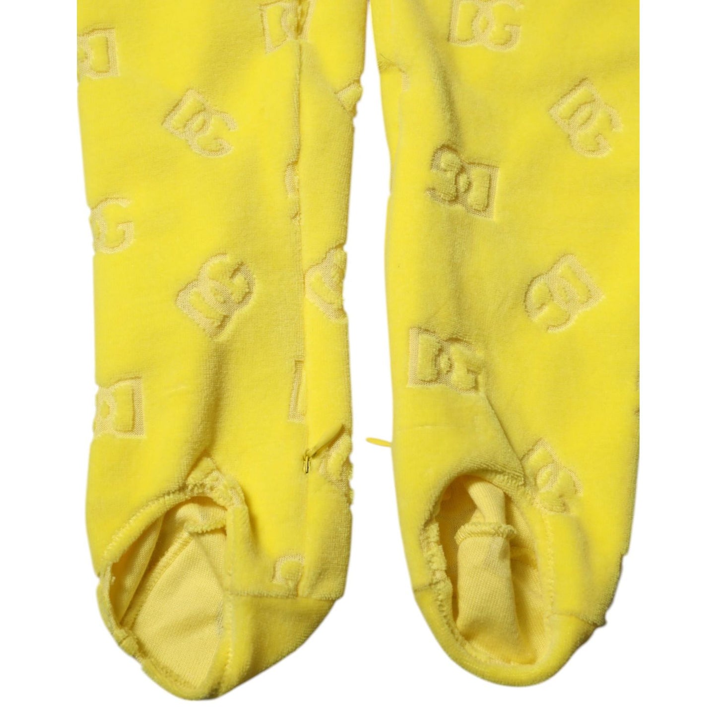 Dolce & Gabbana Yellow Logo Slim Fit Leggings Pants