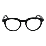 Guess Black Men Glasses Frame in acetate with full-rim round style, demo lenses, spring hinge, size 49-20-145.