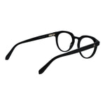 Guess Black Men Glasses Frame in full-rim round acetate with demo lenses, spring hinge, and branded case included.