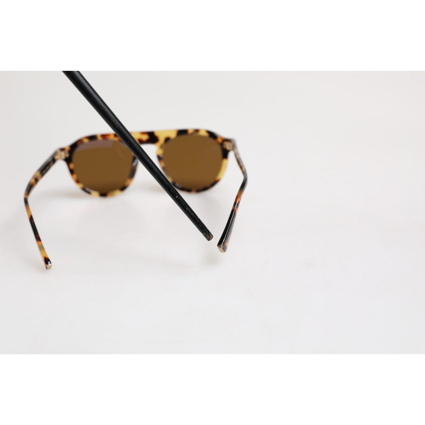 Dolce & Gabbana Brown Acetate Round Leopard Print Eyewear Sunglasses