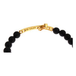 Nialaya Matte Onyx Stone Gold CZ Cross 925 Silver Bracelet SIG19014-3