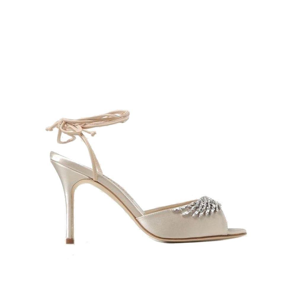 Manolo Blahnik Plumena 090 Satin Sandals MA-8735516983508-EU35/US5