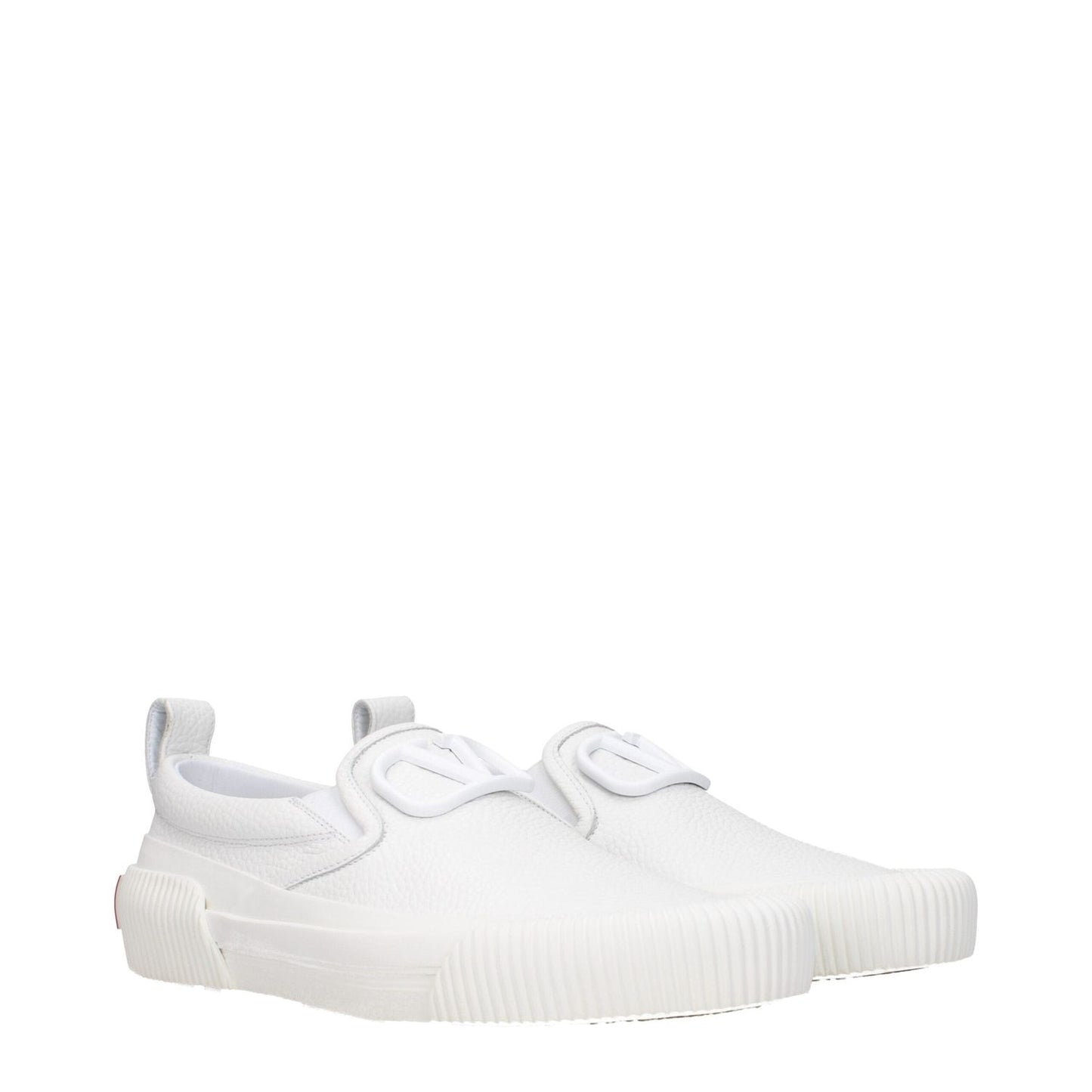 Valentino Garavani White Leather Slip-On Loafers VA-9291022401801-EU39.5/US6.5
