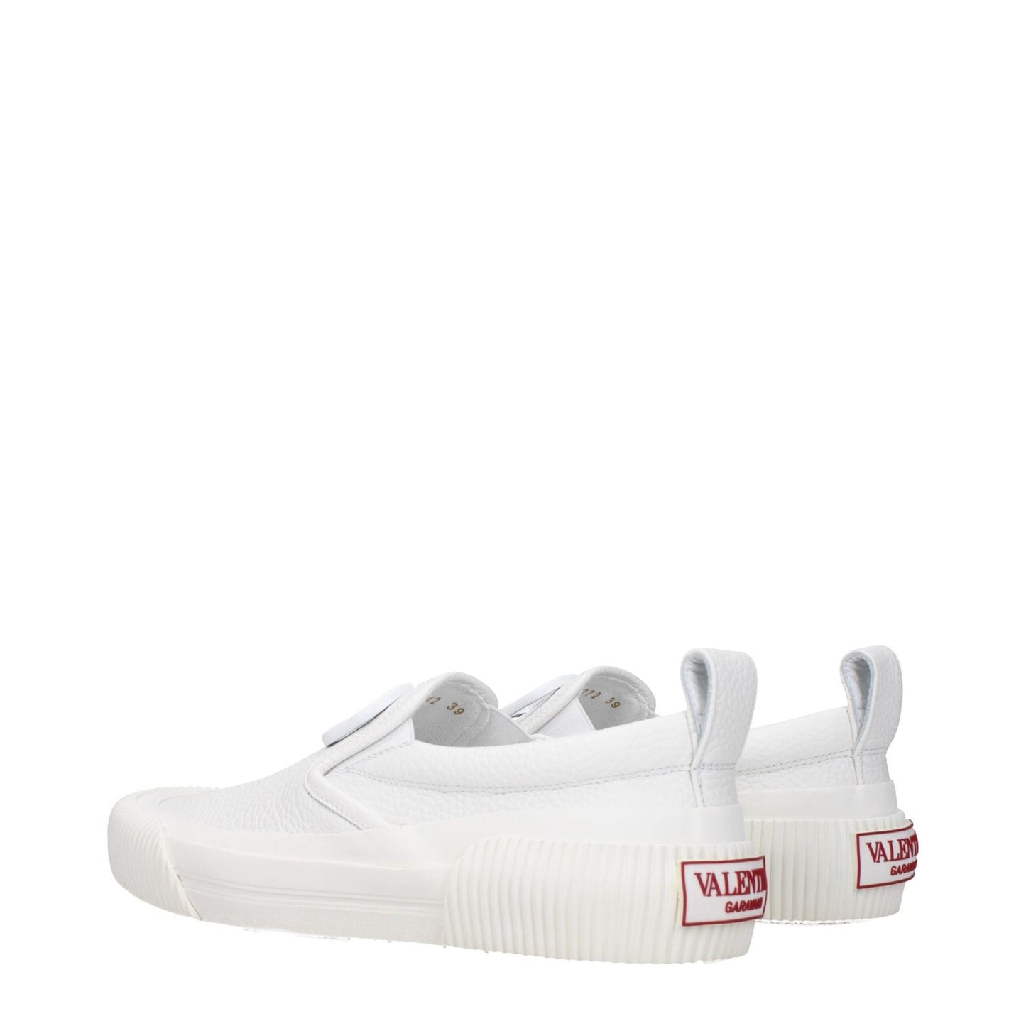 Valentino Garavani White Leather Slip-On Loafers VA-9291022401801-EU39.5/US6.5