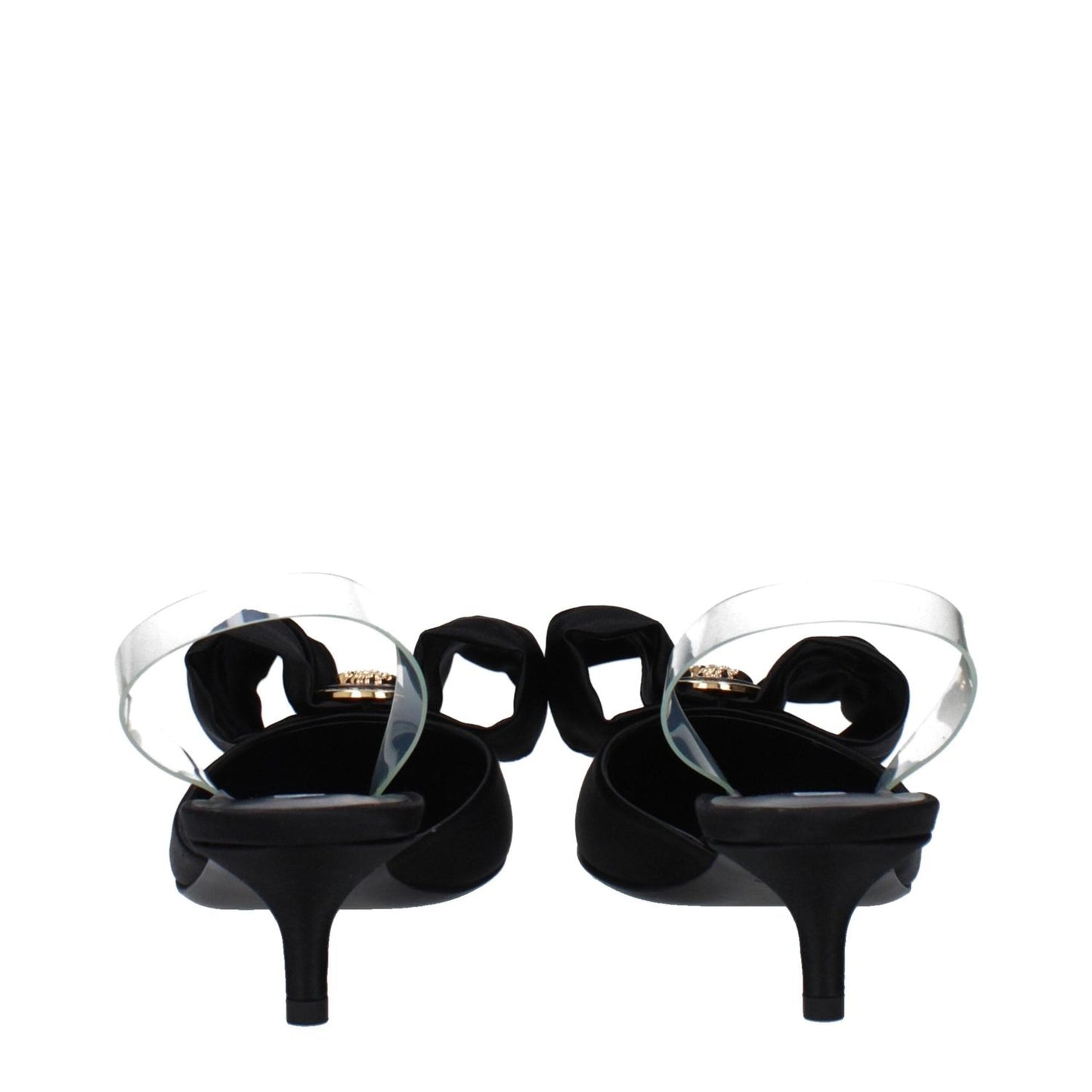Versace Black Satin Flat Sandals VE-14884877304073-EU36/US6