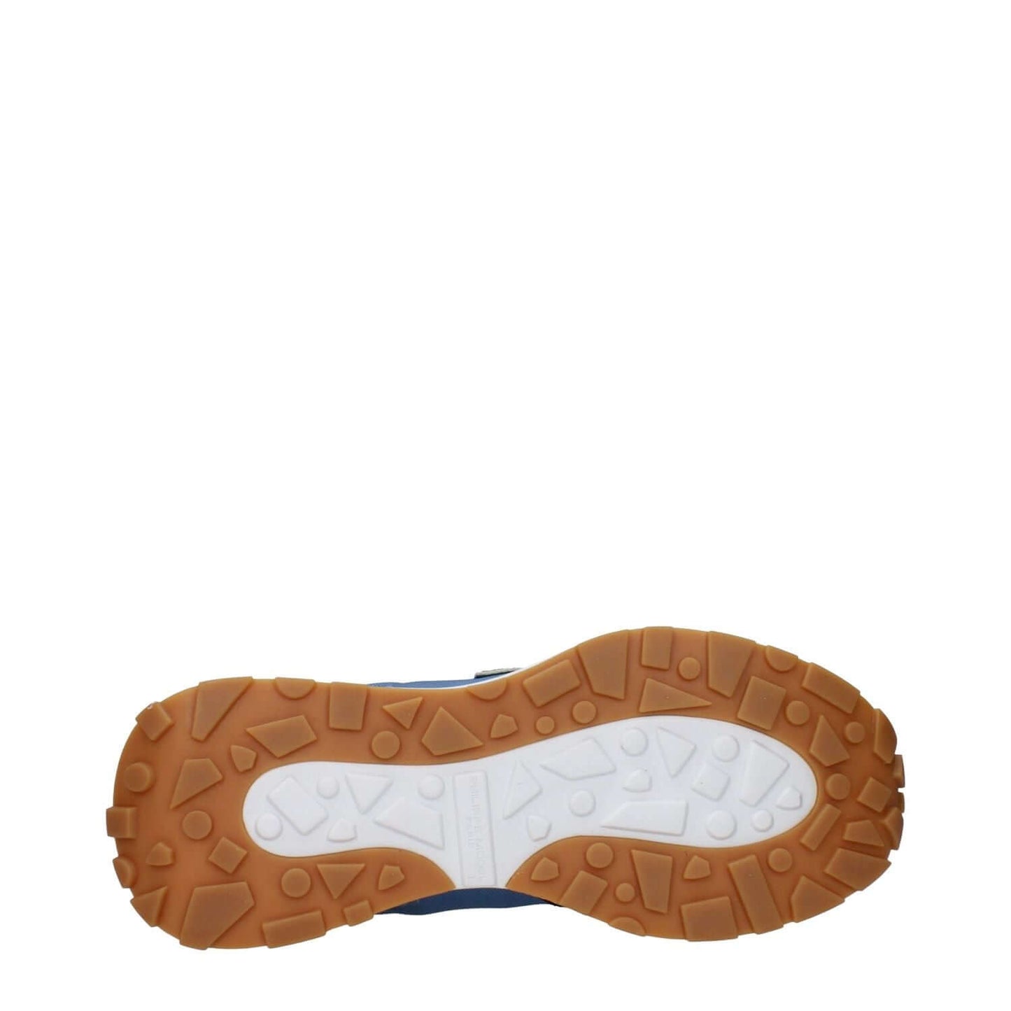 Sole view of Philippe Model Blue Fabric Athletic Sneakers showing tread pattern and design details