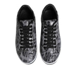 Dolce & Gabbana Gray Leather Leopard Low Top Sneakers Shoes MV7727-39