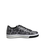 Dolce & Gabbana Gray Leather Leopard Low Top Sneakers Shoes MV7727-39