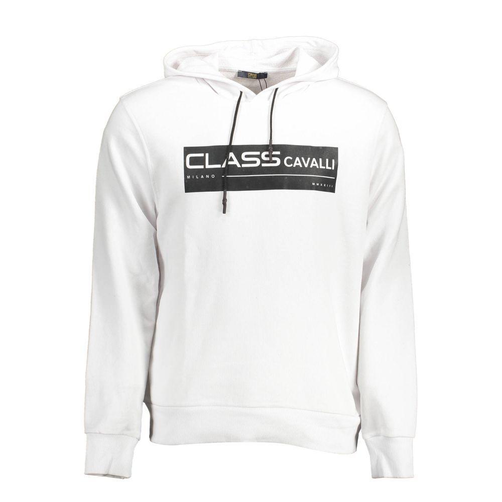 Cavalli Class White Cotton Sweater CA-11068-XXL