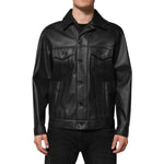 Dolce & Gabbana Black Polyester Button Down Biker Jacket JKT41518-48