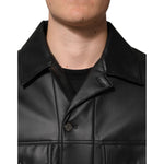 Dolce & Gabbana Black Polyester Button Down Biker Jacket JKT41518-48