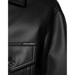 Dolce & Gabbana Black Polyester Button Down Biker Jacket JKT41518-48