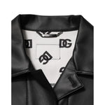 Dolce & Gabbana Black Polyester Button Down Biker Jacket JKT41518-48