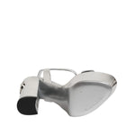 Dolce & Gabbana Silver Leather Platform Keira Sandals Shoes LA11473-36
