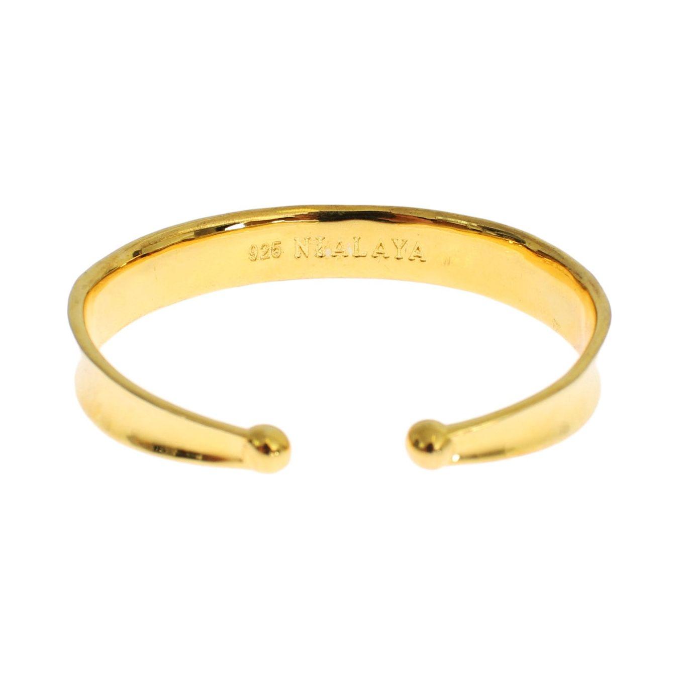 Nialaya CZ Gold Sterling 925 Silver Bangle Bracelet SIG19039-1