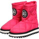 Dolce & Gabbana Pink White Viscose Padded Mid Calf Boots Shoes LA12812-35