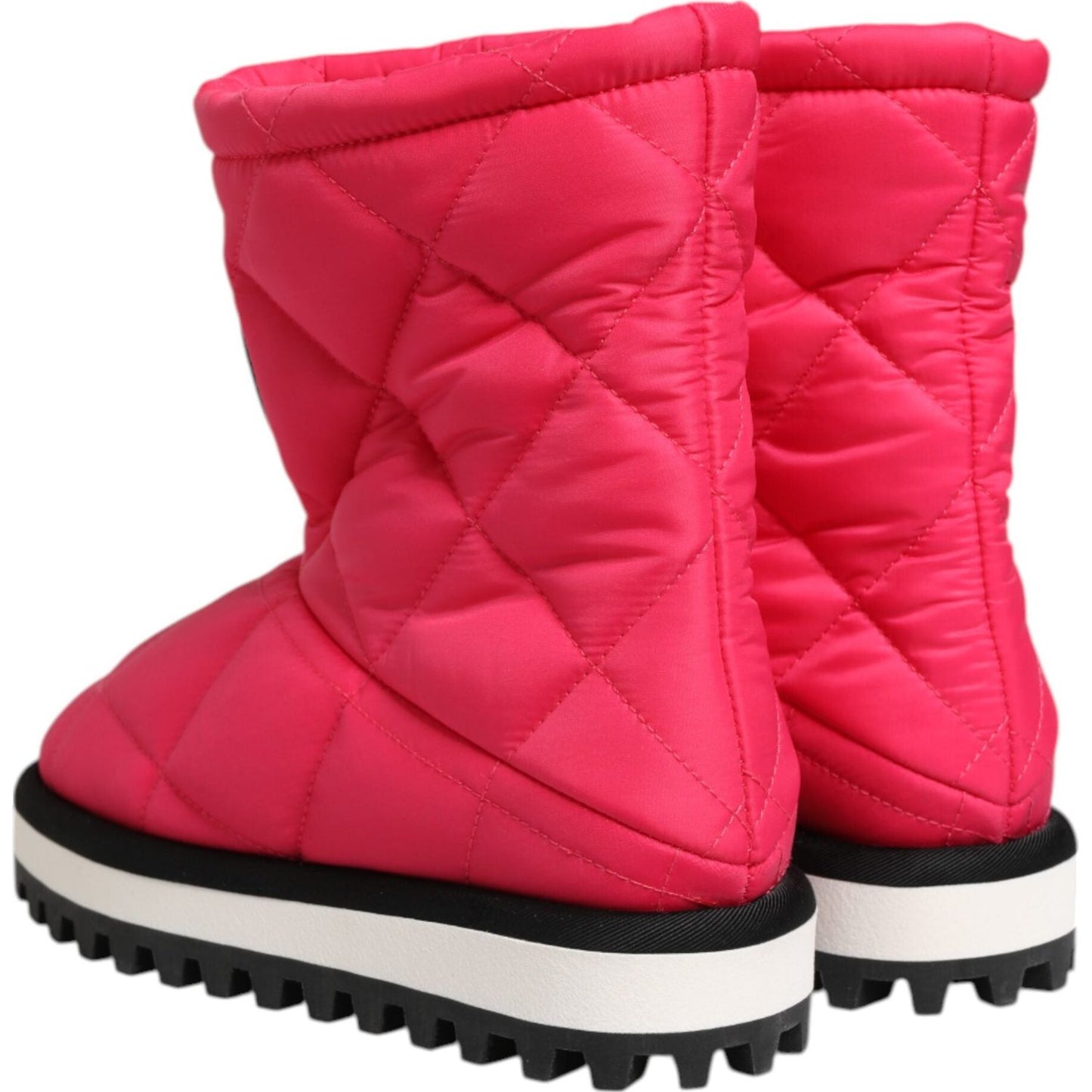 Dolce & Gabbana Pink White Viscose Padded Mid Calf Boots Shoes LA12812-35
