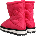 Dolce & Gabbana Pink White Viscose Padded Mid Calf Boots Shoes LA12812-35