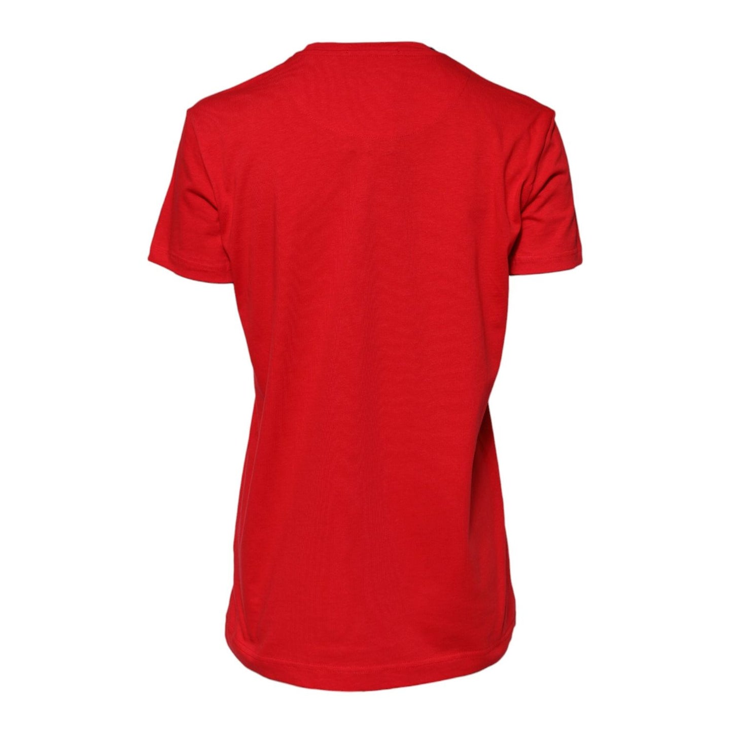 Dolce & Gabbana Red Cotton Short Sleeves Crew Neck Top T-shirt TSH90720-42