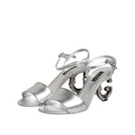 Dolce & Gabbana Silver KEIRA Heels Ankle Strap Sandals Shoes LA12833-35.5