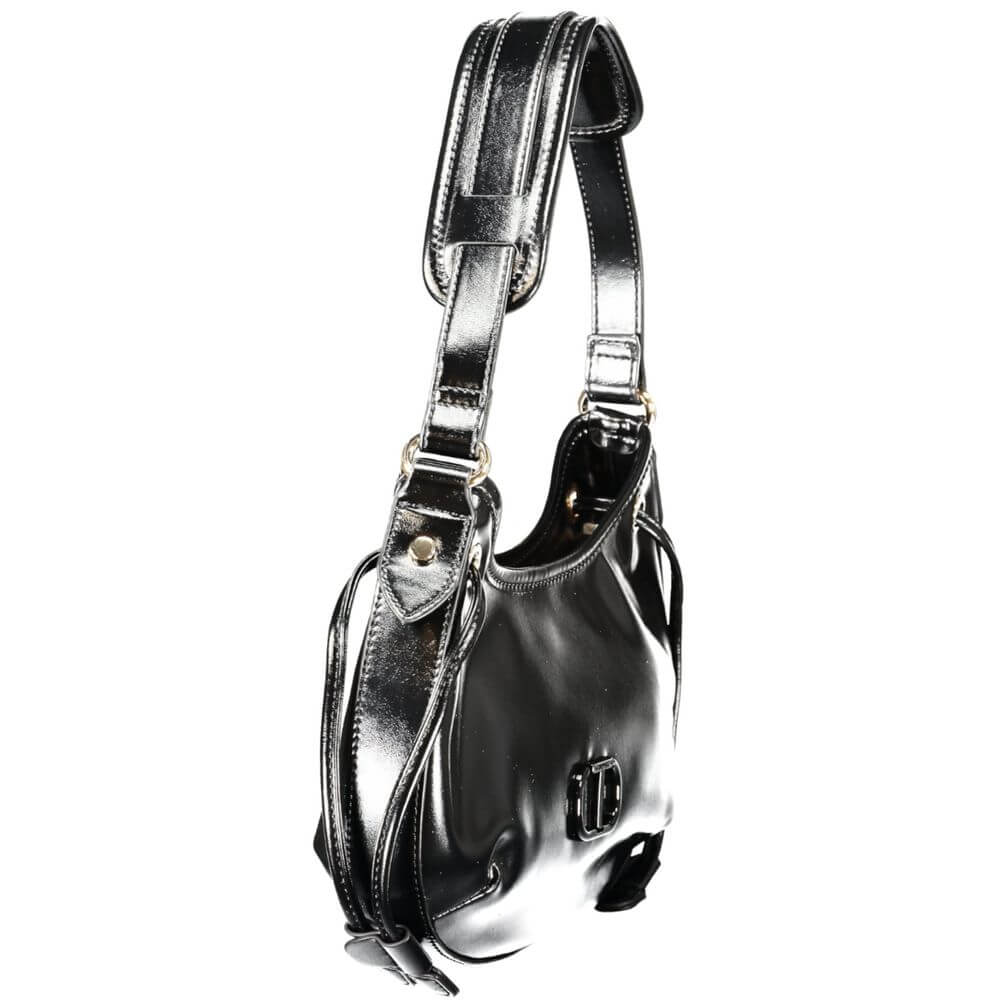 Twinset Black Polyethylene Women Handbag with sleek design and shoulder handle - elegance for modern trendsetters.