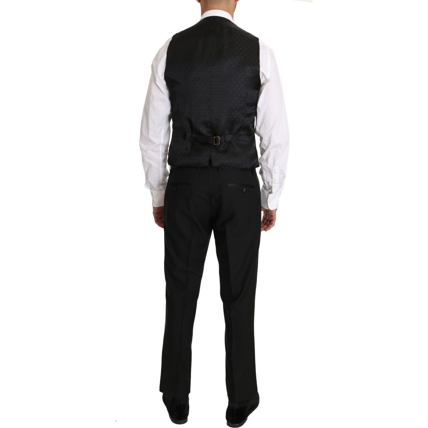 Dolce & Gabbana Sleek Black Slim Fit Formal Vest Dolce & Gabbana Light Gray